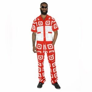 Nuevo Riche Shirt and pan - Red  Makobi Jeans USA. Size 2XL